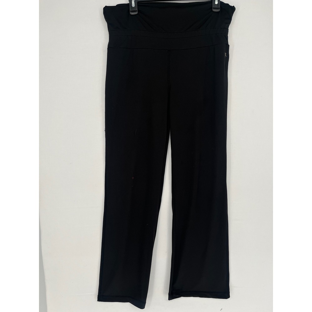 Danskin Now Bootcut Yoga Pants Black Athletic Leggings Women Size L 12-14